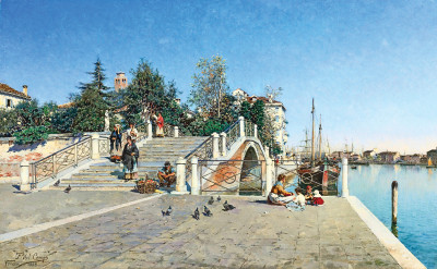 ₴ Картина міський пейзаж художника від 215 грн.: Міст Кальчіна, Дорсудоро, Венеція