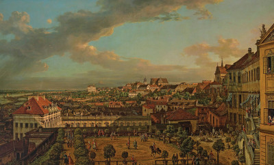 ₴ Картина міський пейзаж художника від 200 грн.: Вид на Варшаву з тераси Королівського замку