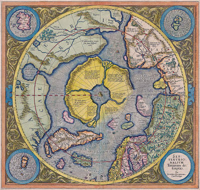₴ Древние карты высокого разрешения от 295 грн.: Карта Северного полюса