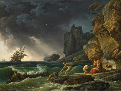 ⚓Картина морской пейзаж известного художника от 242 грн.: Бурное море с потерпевшими кораблекрушения