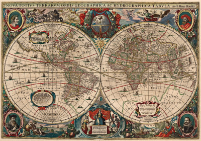₴ Стародавні карти з високою роздільною здатністю від 120 грн.: Нова всесвітня карта