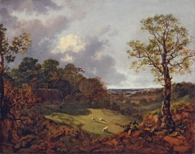 ₴ Картина пейзаж известного художника от 255 грн.: Лесной пейзаж с домиком и пастухом