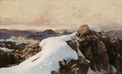 ₴ Картина пейзаж художника від 205 грн.: Ранок на висоті гори