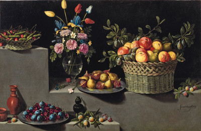 ₴ Картина натюрморт відомого художника від 218 грн.: Натюрморт з квітами і фруктами