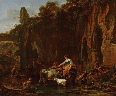 ₴ Картина побутового жанру відомого художника від 267 грн.: Пастухи у римських руїн