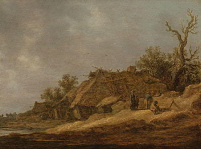 ₴ Картина пейзаж известного художника от 242 грн: Ветхий дом с крестьянами