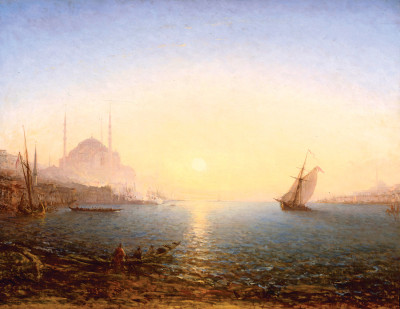 ₴ Картина морской пейзаж художника от 255 грн.: Константинополь, собор Святой Софии в восходящем Солнце