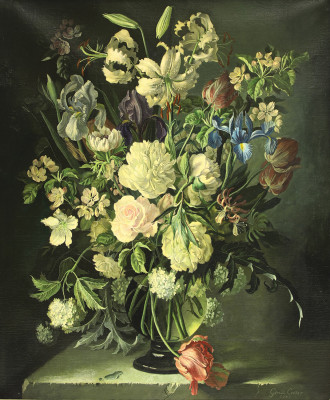 ₴ Репродукція натюрморт від 373 грн.: Літні квіти у скляній вазі