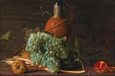 ₴ Картина натюрморт художника від 217 грн.: Натюрморт з фруктами та керамічним глечиком