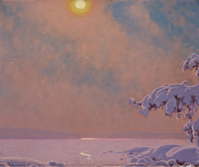 ₴ Картина пейзаж художника от 265 грн.: Сонячний зимовий пейзаж