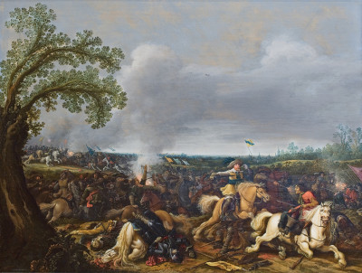 ₴ Репродукція батального жанру від 241 грн.: Король Швеції Густав II Адольф у битві при Лютцені 16 листопада 1632