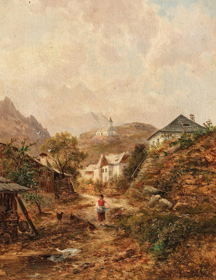 ₴ Репродукция пейзаж от 191 грн.: Поселок