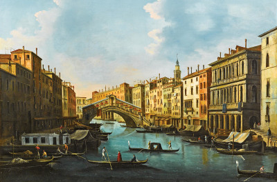 ₴ Репродукція міський краєвид від 217 грн.: Великий канал з мостом Ріальто, Венеція