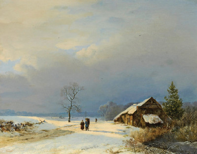 ₴ Репродукция пейзаж от 363 грн.: Голландская зима в Гуи