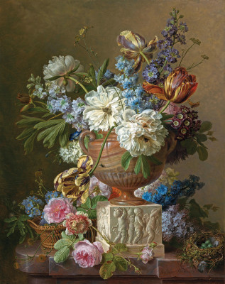 ₴ Репродукція натюрморт від 242 грн.: Квітковий натюрморт з алебастровою вазою