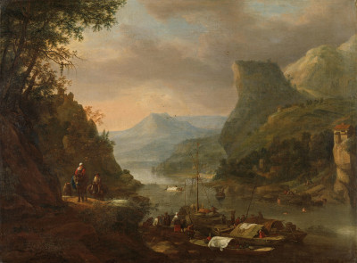 ₴ Картина пейзаж от 235 грн.: Вид на реку в гористой местности