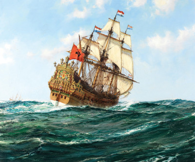 ⚓Репродукция морской пейзаж от 259 грн.: Повелитель морей под голландским флагом