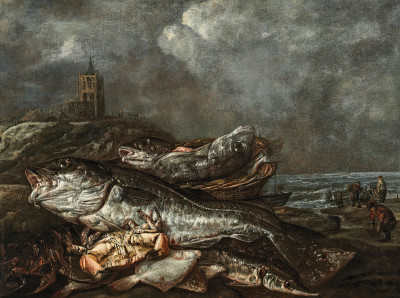 ₴ Репродукція натюрморт від 412 грн.: Риба на пляжі Егмонда
