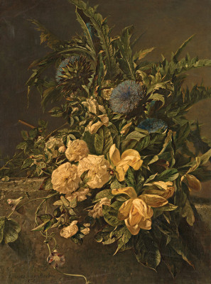 ₴ Репродукция натюрморт от 196 грн.: Артишоки, розы и магнолии