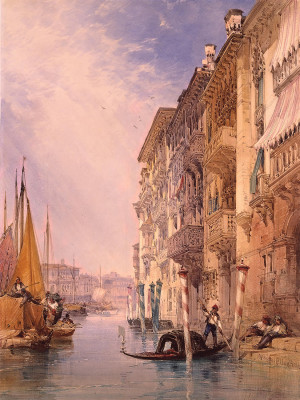 ₴ Репродукція міський краєвид 288 грн.: Гондола на Великому каналі, Венеція