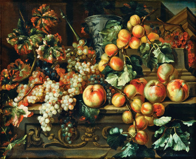 ₴ Репродукція натюрморт від 372 грн.: Натюрморт з яблуками та виноградом