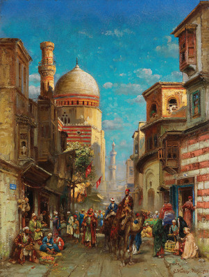 ₴ Репродукція побутовий жанр від 371 грн.: Вулична сцена у мечеті Кай-бей у Каїрі