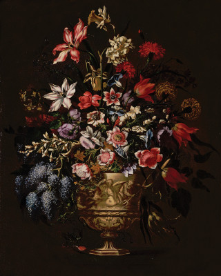 ₴ Репродукция натюрморт от 388 грн.: Цветы в фигурной вазе