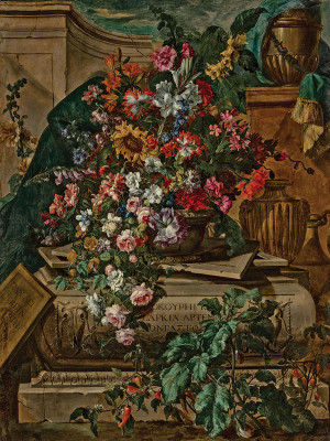 ₴ Репродукція натюрморт від 357 грн.: Квіти в урні на саркофазі