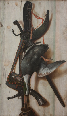 ₴ Репродукция натюрморт от 307 грн.: Тромплей с мертвой уткой и охотничьими принадлежностями