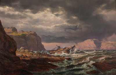 ⚓Репродукція морський краєвид від 241 грн.: Корабельна аварія на узбережжі Норвегії