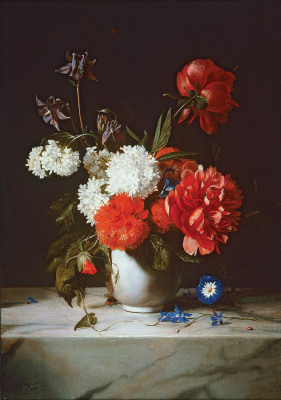 ₴ Репродукція натюрморт від 356 грн.: Квіти в білій вазі