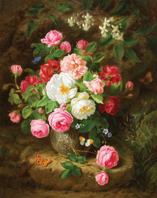 ₴ Репродукція натюрморт від 287 грн.: Букет троянд у вазі
