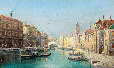 ₴ Репродукция городской пейзаж от 279 грн.: Венецианская сцена