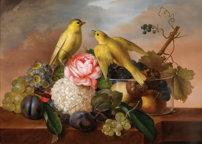 ₴ Репродукція натюрморт від 291 грн.: Квіти та птиці