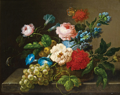 ₴ Репродукция цветочный натюрморт от 322 грн.: Натюрморт с цветами и фруктами