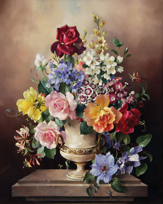 ₴ Репродукція квітковий натюрморт від 302 грн.: Натюрморт з літніх квітів