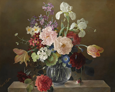 ₴ Репродукція квітковий натюрморт від 302 грн.: Натюрморт з квітами у вазі