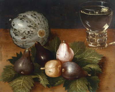 ₴ Репродукция натюрморт известного художника "Натюрморт с дыней, инжиром и бокалом белого вина"