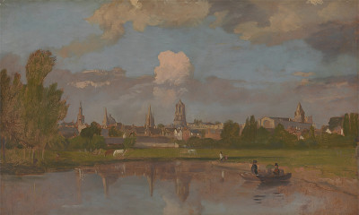 ₴ Репродукция пейзаж "Оксфорд со стороны реки с церковью Христа на переднем плане"