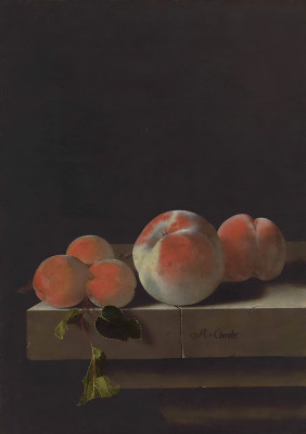 ₴ Репродукция натюрморт известного художника "Персики и абрикосы на каменном выступе"