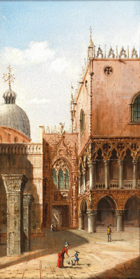 ₴ Репродукция городской пейзаж "Венеция, вид на Дворец дожей"
