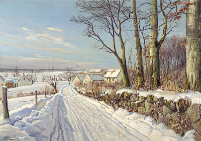 ₴ Репродукция пейзажа "Снежный пейзаж"