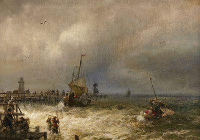 ⚓Репродукция морской пейзаж "Возвращение из рыбалки"