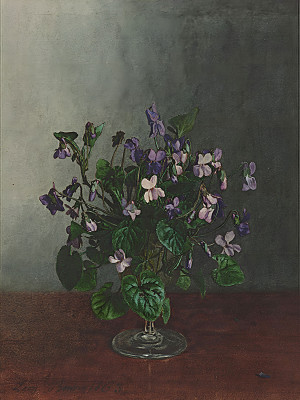 ₴ Репродукция цветочный натюрморт "Букет фиалок"