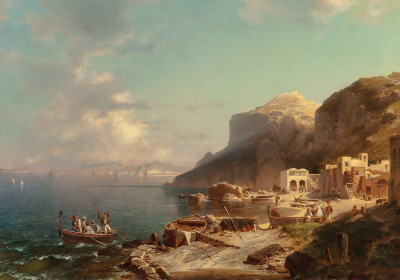 ⚓Репродукция морской пейзаж "Порт на Капри"