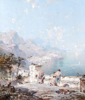 ₴ Репродукция пейзаж "Амальфитанско-Салернский залив"
