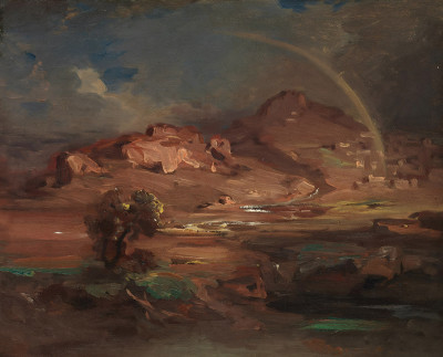 ₴ Репродукция пейзаж известного художника "Кладбище в Пронойе возле Науплии"