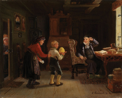 ₴ Репродукция бытовой жанр "Anmeldelse til konfirmasjon"