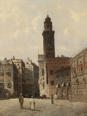 ₴ Репродукция городской пейзаж "Вид на город"