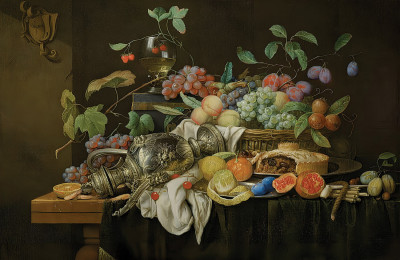 ₴ Репродукция натюрморт "Перевернутый серебрянный кувшин"